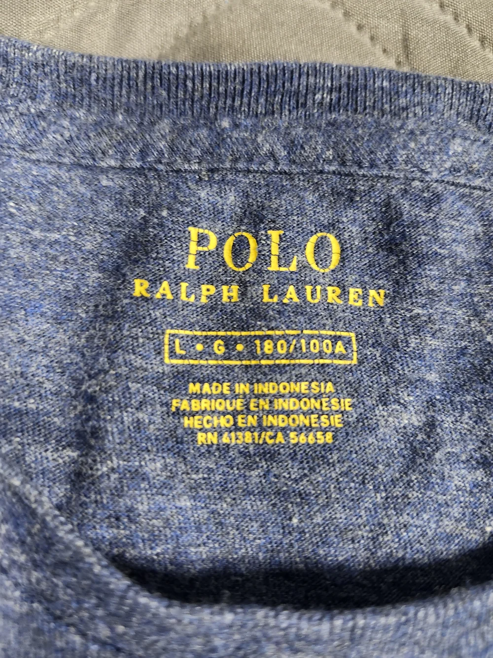 Polo Ralph Lauren blue heather long-sleeve crewneck t-shirt embroidered logo L